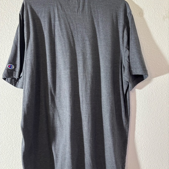 Champion Men's Dark Gray Tee with Blue Logo - Picture 2 of 5